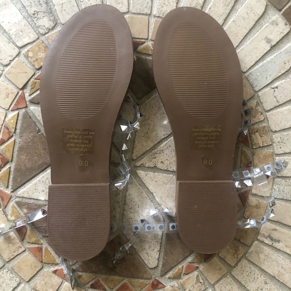 Steve Madden Travel Sandals in Clear Sz 9 ✨New✨ - Picture 7 of 8